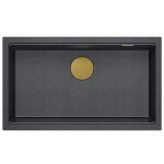 Quadron - Granitový drez Logan 110 Black Metallic Zlaty HQD7644U8_PVDG1_U