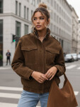 Dámska semišová bunda / bomber TY5578 Tmavo hnedá - Fashion Street M tmavě hnědá