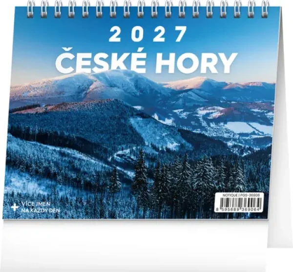 NOTIQUE Stolný kalendár České hory 2027 / 16,5 x 13 cm