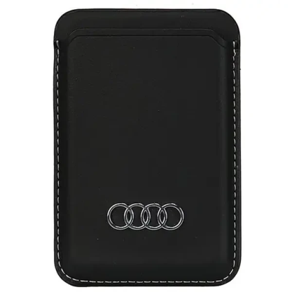 Audi Synthetic Leather MagSafe peňaženka čierna / Peňaženka / Syntetická koža / MagSafe (AU-MSCH-Q3/D1-BK)