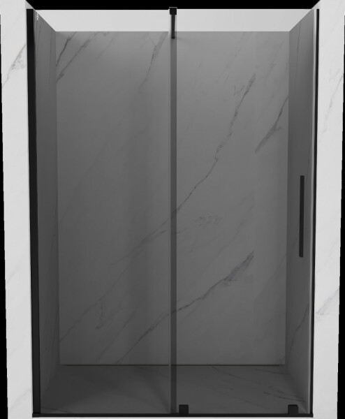 MEXEN/S - Velár posuvné sprchové dvere 130, grafit, čierna 871-130-000-41-70