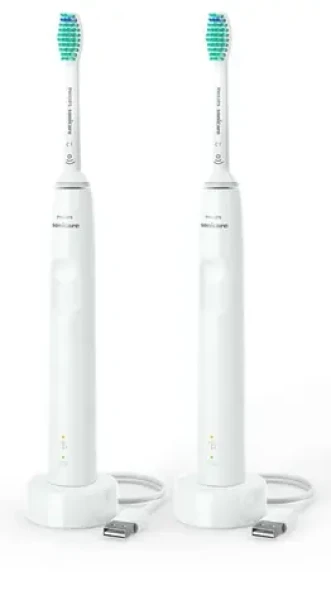 Philips Sonicare 3100 HX3675-13 Set zubných kefiek biela / Elektrická zubná kefka / 31 000 pulzov / časovač / 2ks (HX3675/13)
