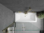 MEXEN/S - Cube obdĺžniková vaňa 180 x 80 cm s panelom + vaňová zástena 120, transparent, zlatá 550518080X9212025000