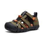 Chlapčenské sandále KEEN SEACAMP II CNX dark olive/gold flame - 35