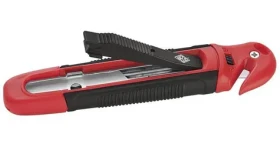 WEDO Safety rt / Bezpečnostný odlamovací nôž / S rezačkou fólie / Zasúvacia čepeľ / TÜV (78805)