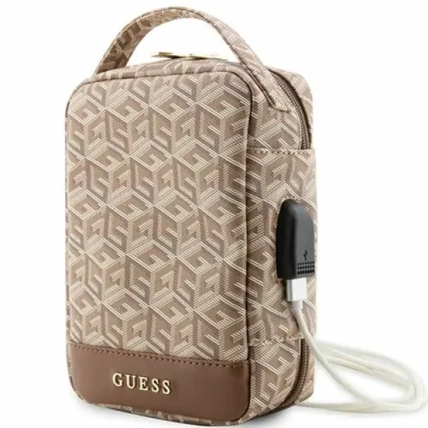 Guess G Cube Stripe hnedá / Organizér (GUHBHGCFSEW)