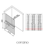 CERANO - Sprchová zástena Walk-in Onyx Cube Ľ/P - 8 mm + polička/držiak na uteráky - hranatá vzpera - čierna matná, bronzové sklo - 150x200 CER-689347