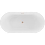 MEXEN/S - Paola voľne stojaca vaňa reliéf 150 x 75, biela lesk, sifón a prepad meď kartáčovaná 52721507500-65