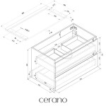 CERANO - Kúpeľňová skrinka Carole + doska pod umývadlo Navira Pro - 36 mm - čierna matná - 80x51,6x46 CER-668300