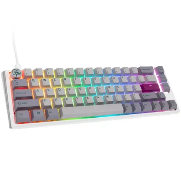 Ducky One 3 Cherry MX-Ergo-Clear šedá / herná klávesnica / podsvietená / mechanická / drôtová USB-C / US (DKON2167ST-EUSPDMIWHHC2)