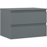 MEXEN/S - Orio kúpeľňová skrinka pod umývadlo 70 cm s doskou, 2 zásuvky, grafit mat 91A10-07047-2-BFFC66