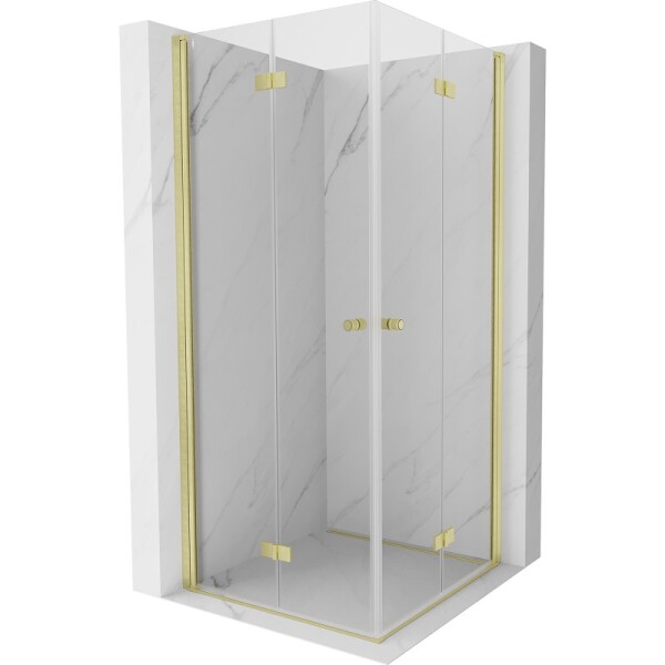 MEXEN/S - Mist-F Duo sprchovací kút skladacie dvere 110 x 110, transparent, zlato kefovaná 8A6-110L-110P-55-00