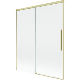 MEXEN/S - Rox vaňová zástena 2-krídlová posuvná 140 x 150, transparent, zlatá kartáčovaná 8C9-140-001-55-00