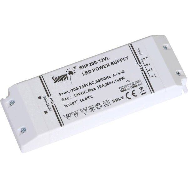 Dehner Elektronik LED 12V200W-MM-EU napájací zdroj pre LED, LED driver konštantné napätie 200 W 15 A 12 V/DC schválenie nábytku; LED 12V200W-MM-EU