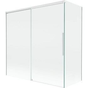 MEXEN/S - Rox vaňová zástena 2-krídlová posuvná 160 + 75 x 150, transparent, biela 8C9-160-075-20-00