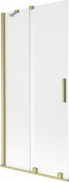MEXEN/S - Velar dvojkrídlová posuvná vaňová zástena 95 x 150, dekor, zlatá kartáčovaná 896-095-000-31-55