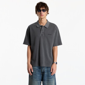Tričko Carhartt WIP S/S Wayne Polo UNISEX Black Garment Dyed S