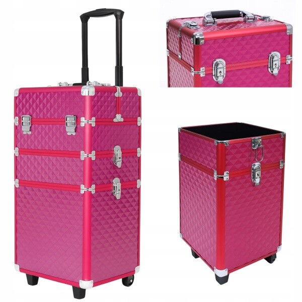 Aptel CA19E Kozmetický kufrík na kolieskach 3v1 61X36X25cm červená