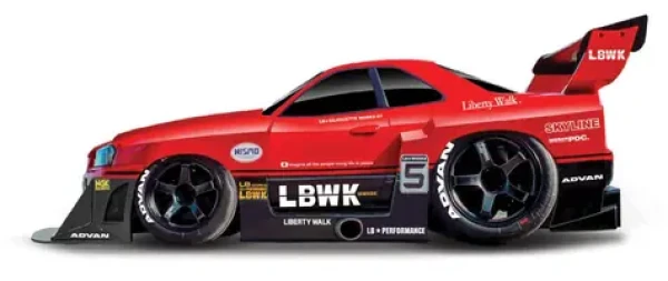 Maisto Muscle Machines - Liberty Walk 1999 Nissan Skyline GT- R R34