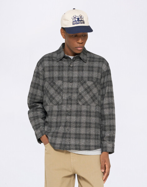Edwin Ace Shirt LS Black / Grey garment washed M
