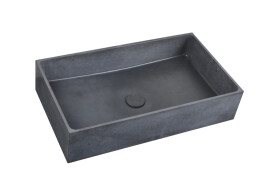 Umývadlo na dosku SAT Cemento 64x36,5 cm antracit bez prepadu CEM6437A CEM6437A