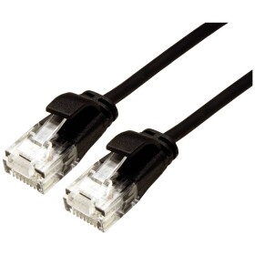 Roline 21.15.3956 RJ45 sieťové káble, prepojovacie káble CAT 6A U/UTP 3.00 m čierna netienený, bez halogénov, samozhášavý 1 ks; 21.15.3956