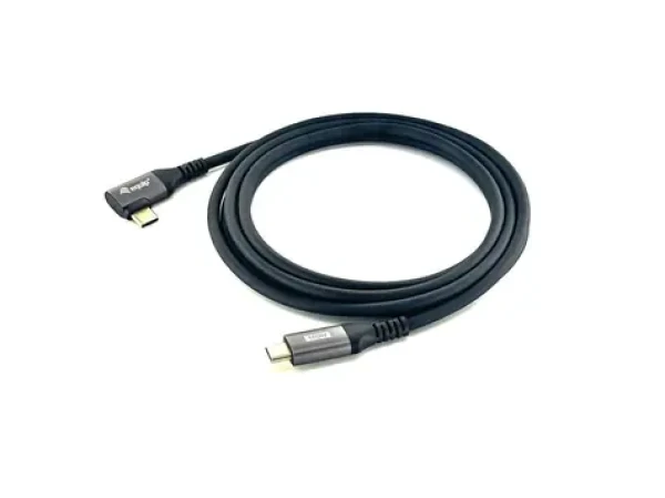 Equip USB-C - USB-C 90° čierna / Kábel / USB 2.0 / PD 100 W / 3 m (128893)