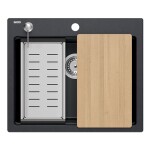 Quadron Quadron - Granitový drez KURT 110 WORKSTATION Black Dotted ZLE-09010