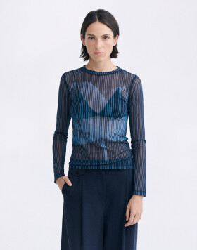 Thinking MU Tere Lotus Top NAVY XS
