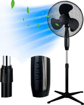 ExtraLink BRYZA, ESF-40D-BL, STANDING FAN, 3 BLADES, 3 SPEED SETTINGS, BLACK