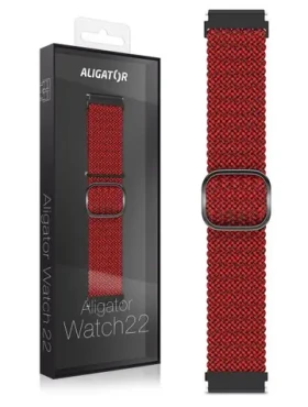 Aligator Remienok textilný 22mm / čierno-vínový (22AW0022)