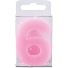 Sviečka v tvare číslice 6 – mini, ružová - Stadter