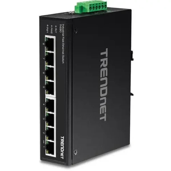 Trendnet Priemyselný switch DIN lišta / Switch / 8- Port Fast Ethernet / Unmanaged / IP30 (TI-E80)