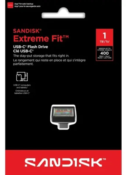 SanDisk Extreme Fit 1 TB čierna / Flash disk / USB-C / čítanie až 400 MB/s (SDCZ530-1T00-G46)
