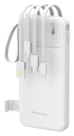 Wozinsky W11-W biela / Powerbanka / 10000 mAh / 10W / vstavané káble / svietidlo