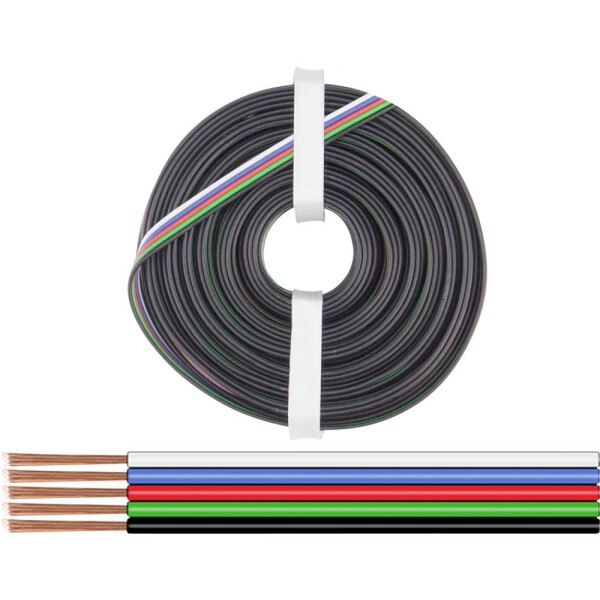 Donau Elektronik 519-010 opletenie / lanko 5 x 0.25 mm² čierna, zelená, červená, modrá, biela 10 m; 519-010