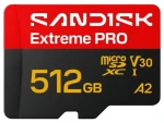 SanDisk Extreme PRO microSDXC 512 GB + adaptér / Pamäťová karta / Class 10 / UHS-I U3 / V30 / A2 / čítanie: 250 MB/s (SDSQXCJ-512G-GS6MA)