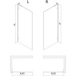 MEXEN/S - Lunar L Sprchová zástena WALK-IN ľavá 60 x 200, transparent 8 mm, čierna 830L-060-000-70-00-L