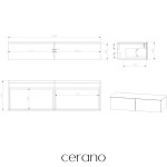 CERANO - Kúpeľňová skrinka pod nástenné umývadlo/doplnková Noira - dub medový - 150x28x43 CER-8050BD7611