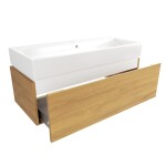 Kúpeľňová skrinka s umývadlom SAT Feel 100x30x46 cm medový dub mat SATFEEL100DMU2 SATFEEL100DMU2