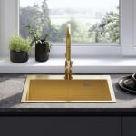 REA - Oceľový drez Liam BRUSH GOLD ZLE-06007