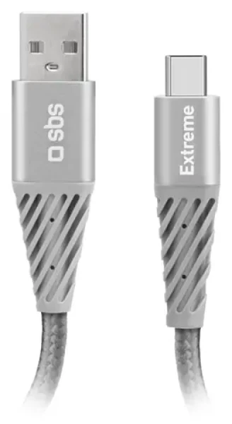 SBS Extreme USB-C/USB-A sivý / Nabíjací kábel / 18 W / 1,5 m
