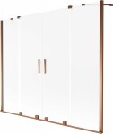 MEXEN/S - Velar Duo dvojkrídlová posuvná vaňová zástena 180 x 150, dekor, ružové zlato 896-180-000-32-60