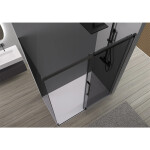 CERANO - Sprchovací kút Lantono L/P - 8 mm - Soft-Close - čierna matná, grafitové sklo - 160x70x195 - posuvný CER-8050BD7535