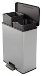 Curver Odpadkový kôš Deco Bin Duo čierna/strieborná / 2x26 l / Pedálové otváranie / Recyklovaný plast (251002)
