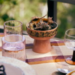 HK living Kameninová miska na podstavci 70's Lush Large