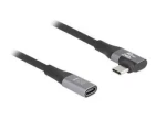 DeLock USB4 20 Gbps čierna / Predlžovací kábel / USB-C / 2 m / pravouhlý / USB PD 240 W (81148)