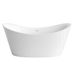 REA - Voľne stojaca vaňa FERRANO 150 cm Čierna krytka zátky KPL-W6099