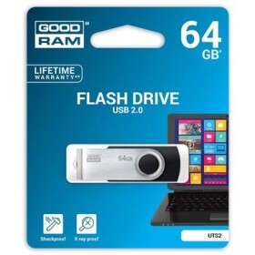 GOODRAM UTS2 64GB čierna / Flash disk / USB 2.0 / čítanie: 20MBs / zápis: 5MBs (UTS2-0640K0R11)