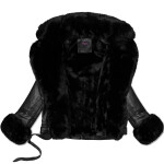 Čierna dámska bunda s kožušinovým golierom (61M8507-392A) odstíny černé S (36)